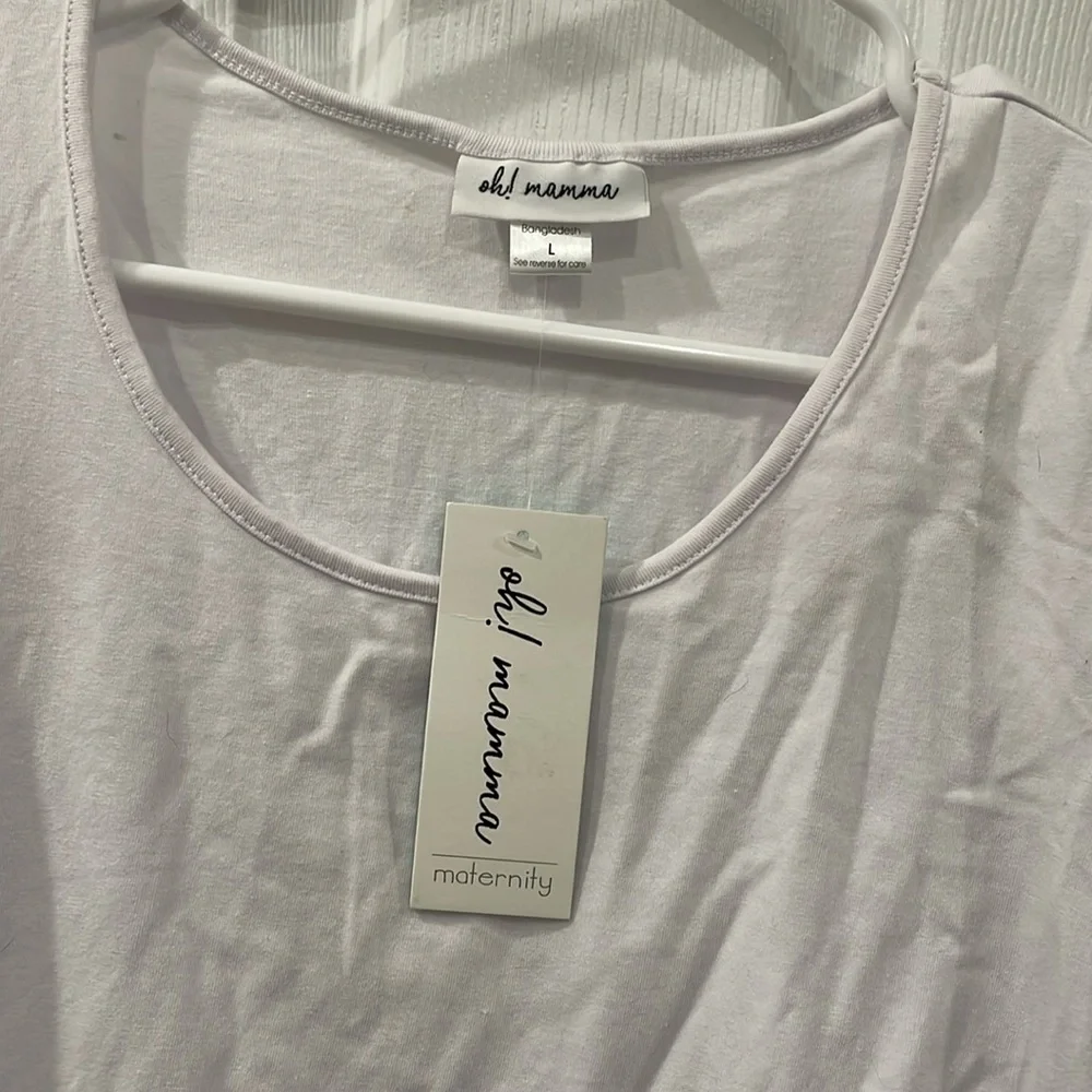 NWT women’s maternity, long sleeve and gathered sides shirt size lg. - Picture 2 of 3